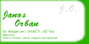 janos orban business card